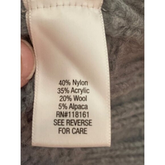 Arpeggio knitwear 20%‎ Wool 5% Alpaca Blue Gray Tunic Chunky Sweater Sz L - Picture 12 of 14